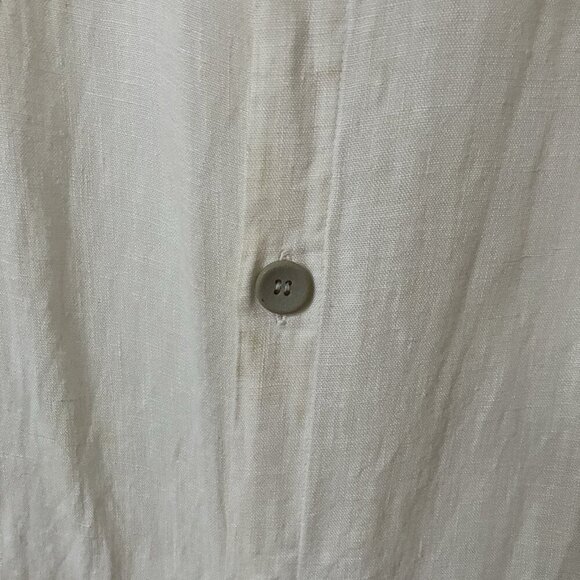 Flax Jeanne Engelhart Shirt Womens Button Linen White Lagenlook Boho - Picture 5 of 7
